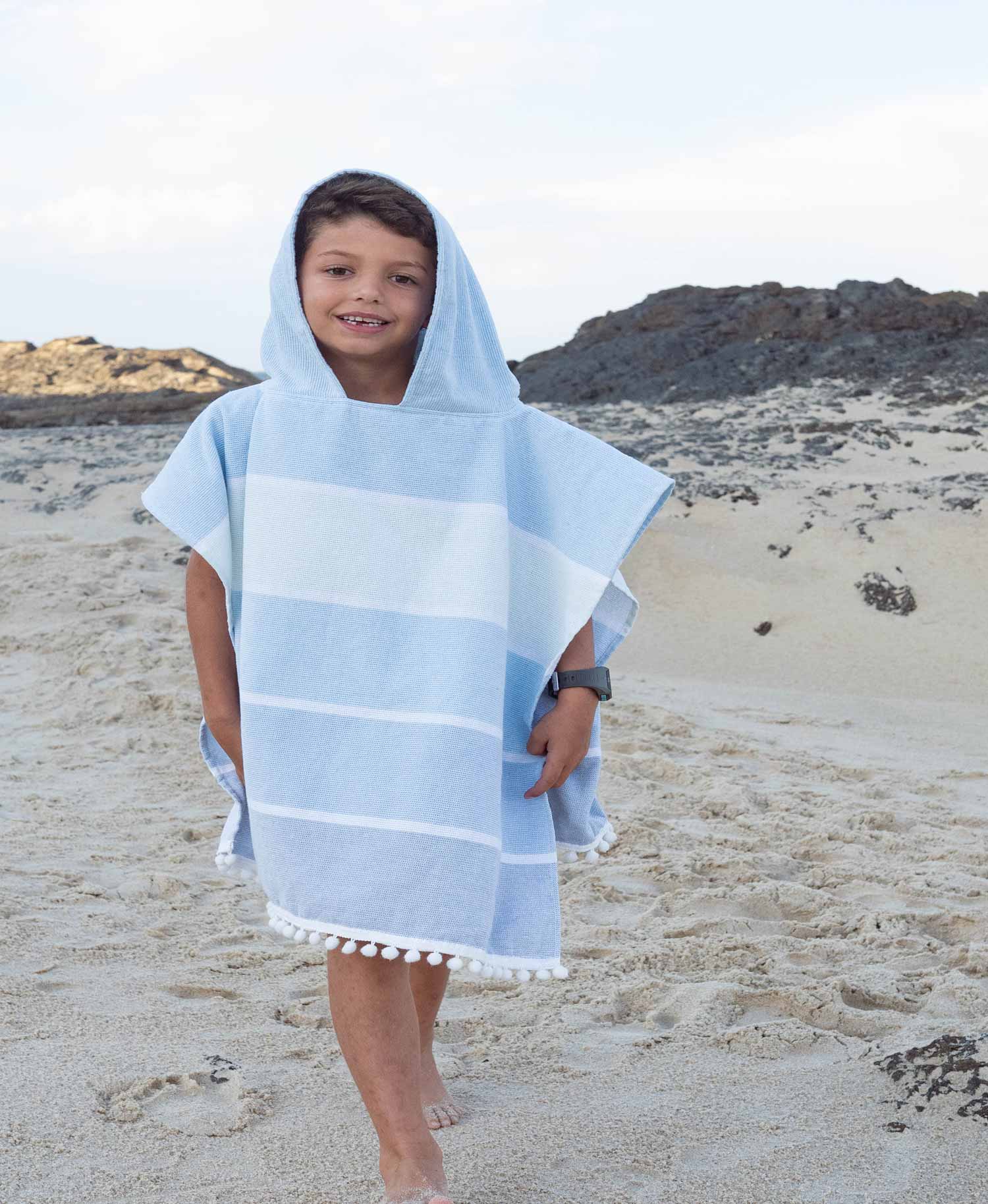 COTTON BEACH YOUTH HOODED PONCHO